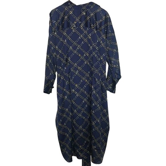 Who What Wear Women's Dress Navy Gold Chains Tie Waist 3X - Picture 5 of 7